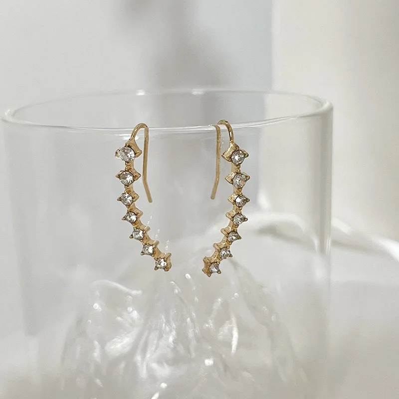 Fashion Creative Pearl Colored Rhinestone The Big Dipper Earrings For Women Trendy Ears Jewelry Party Casual Wedding Girls Gifts