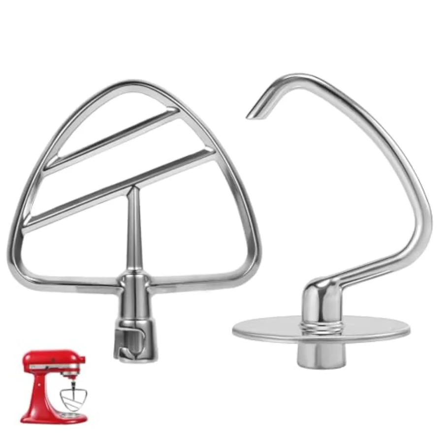 

Насадки-крюки и плоские насадки-венчики для миксеров KitchenAid 4.5 QT с поворотной головкой, все детали, пригодные для мытья в посудомоечной машине