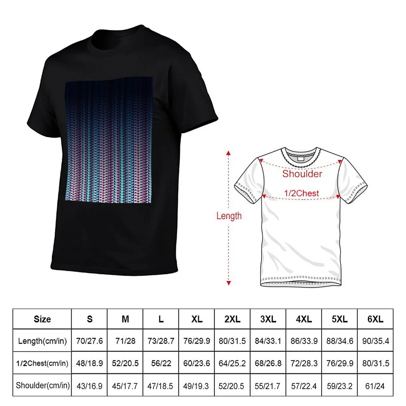 Gradient tiny triangle ombre pattern T-Shirt graphic t shirt vintage plain oversizeds Blouse slim fit t shirts for men