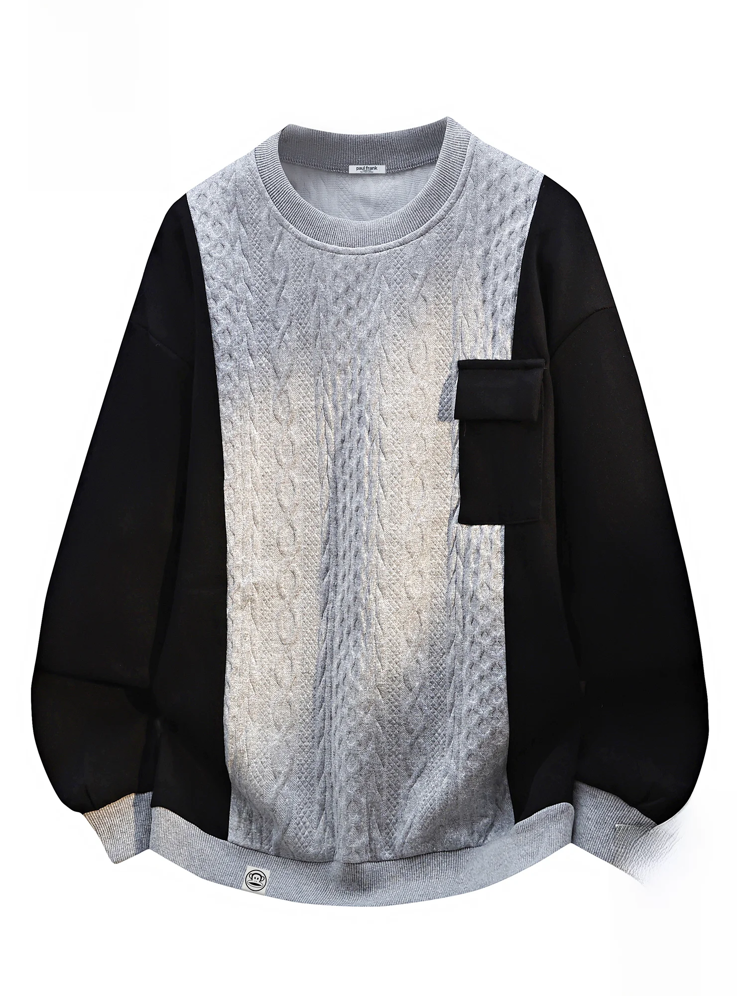 

PaulFrank Spring round Ne Embroidered Sweatirt Men's Casual Loose Color Blo Top Comfortable Polyester Fiber Long Sve