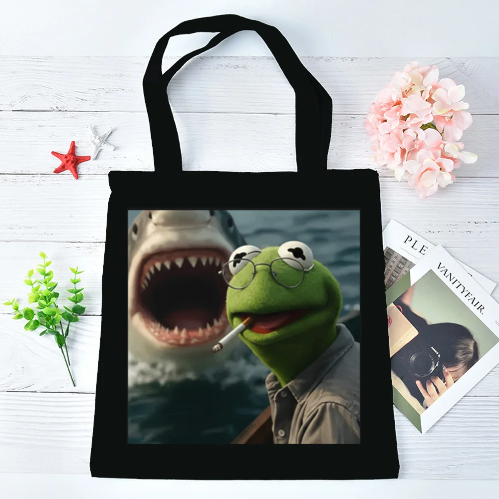 Meme tote bag personnalisable canvas  y2k shopper reusable femme