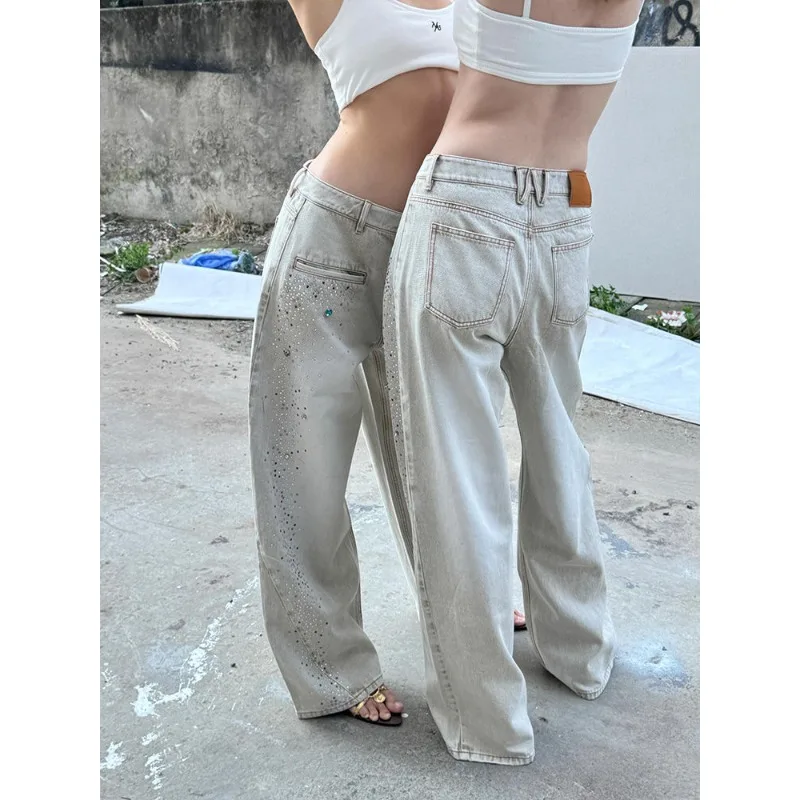

Women's High Waist Wide Leg Jeans 2025 Summer New Slimming Straight Light Blue Loose Fit Fashion Street Style Long Pants