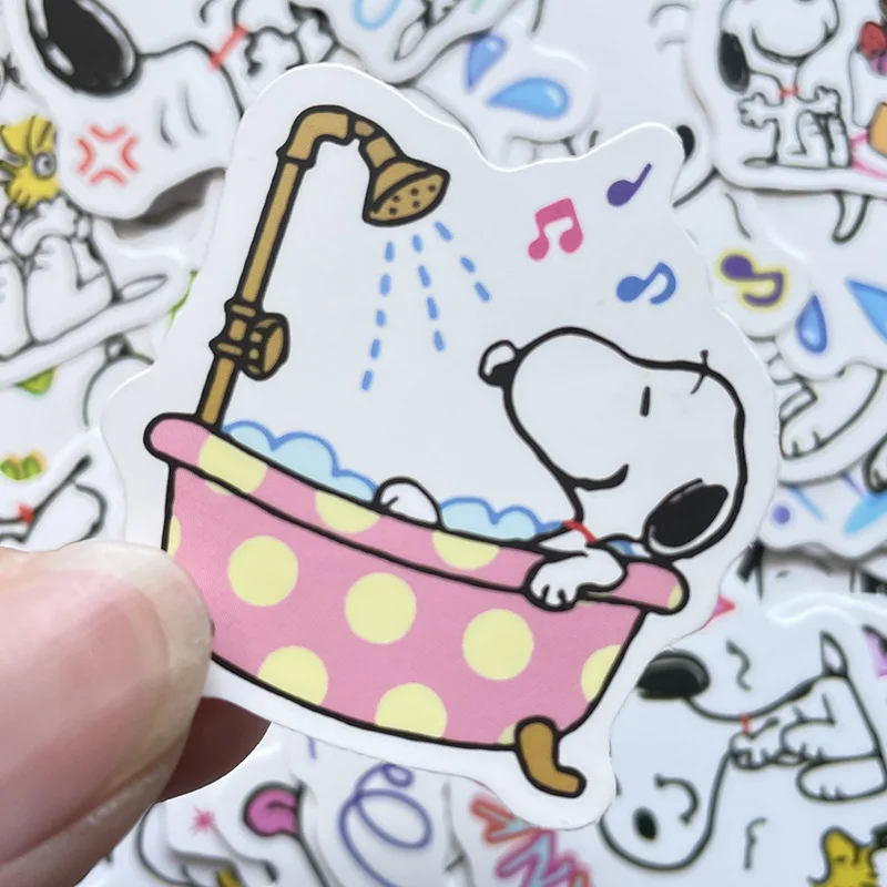 40pcs Snoopy Cute Cartoon Dog Graffiti Handbook Material Mobile Phone Case Luggage Waterproof Sticker