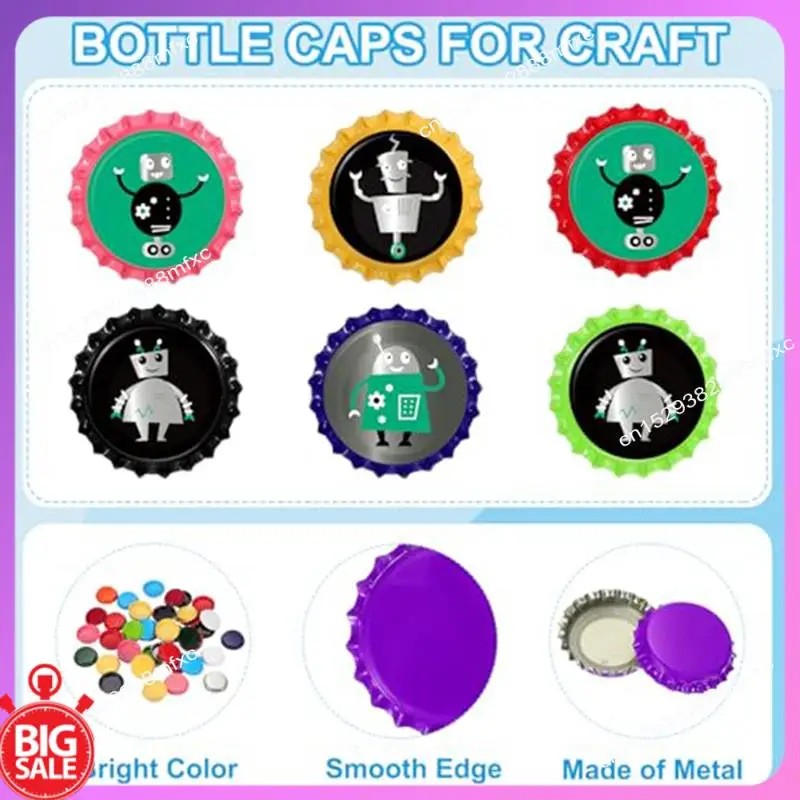 Big Deal 160 PCS Bottle Caps For Crafts, 1 Inch Decorative Metal Beer Bottle Caps Bulk Flattened Charm For DIY Craft
