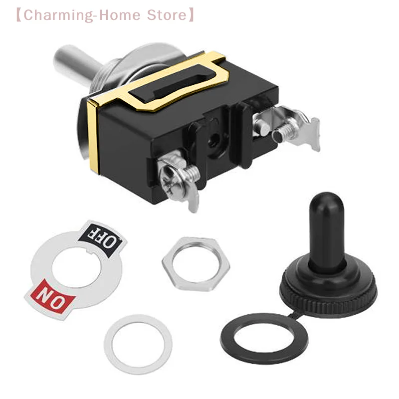 【M】2pcs E-TEN1021 Heavy Duty On/Off Spst Toggle Switch Miniature + Waterproof Cover 15A 250V Rocker Car Start Stop Button