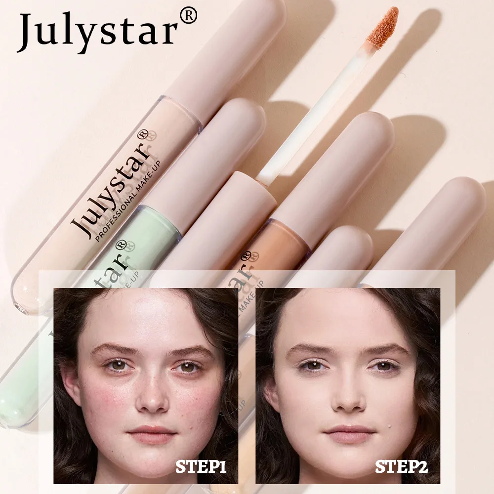 Julystar-Corretivo Maquiagem Feminina, Base Alta Cobertura, Cosméticos 6 Cores, Corpo e Rosto