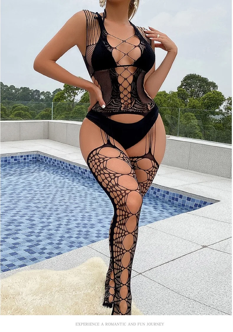 Sexy Mesh Fishnet Bodystockings For Women Erotic Lingerie Plus Open Bra Crotchless Teddies Bodysuits Female Sexy Porno Underwear