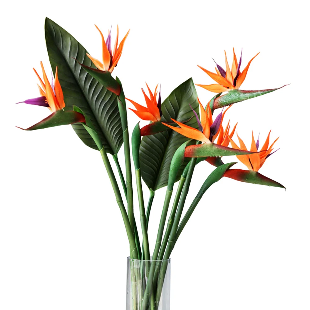 

80CM Bird Of Paradise Simulation Orchids Branch Real Touch Latex Wedding Flower Artificial Flowers Floral Event Party Decoration