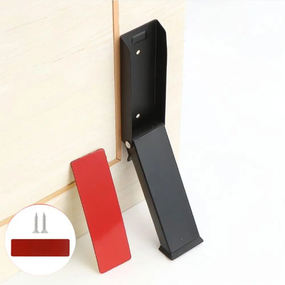Heavy Duty Stainless Steel Door Stop Foldable Metal Catch No Drill Floor Mounted Door Wedge For Interior Home Hardware