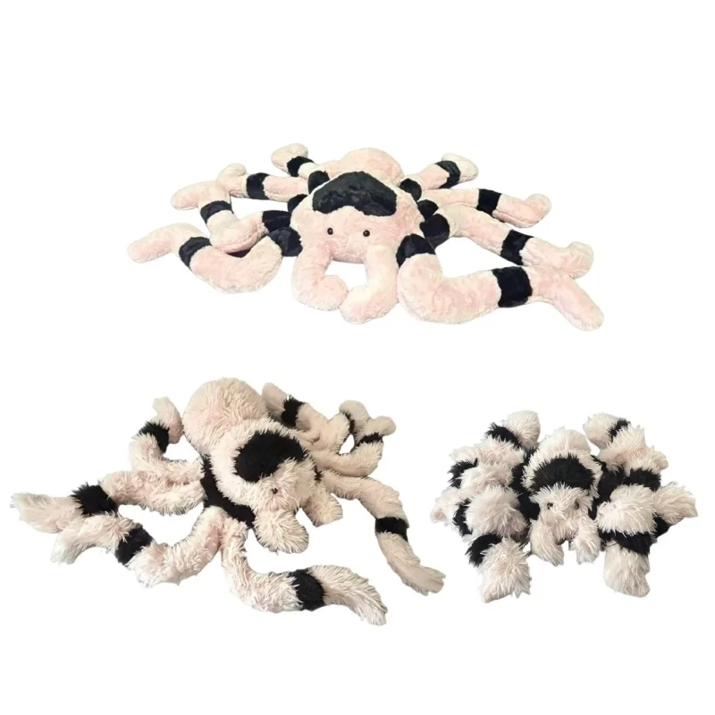 

Новая плюшевая игрушка-паук-тарантул 50/115 см, милая мягкая черно-розовая плюшевая игрушка-паук-волк, украшение для комнаты, подарок для детей