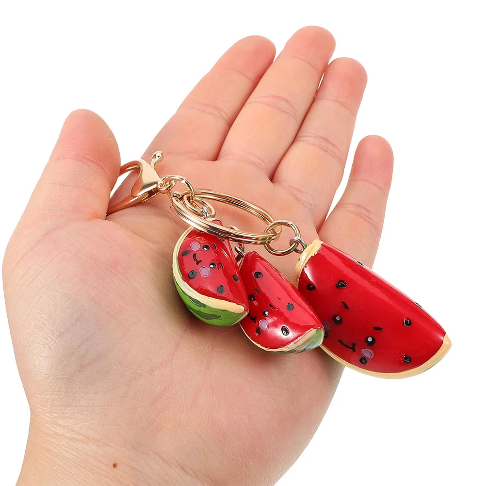 

2Pcs Summer Watermelon Keychain Artificial Fruit Decorative Bag Pendant Creative Backpack Ring Charm Party Favor Novelty