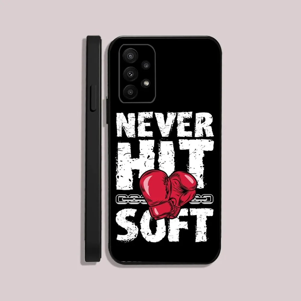 Boxing Gloves Sport Phone Case For Samsung S24,23,22,30,21,10,9,Ultra,Plus,Lite,FE,5G Black Soft Case