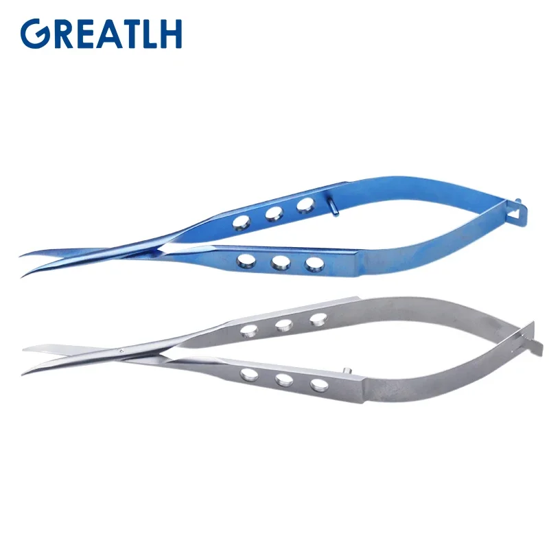 Titanium/stainless Steel Autoclavable Blunt Conjunctival Scissors Curved Eye Surgery Scissors Ophthalmic Instruments 1pcs