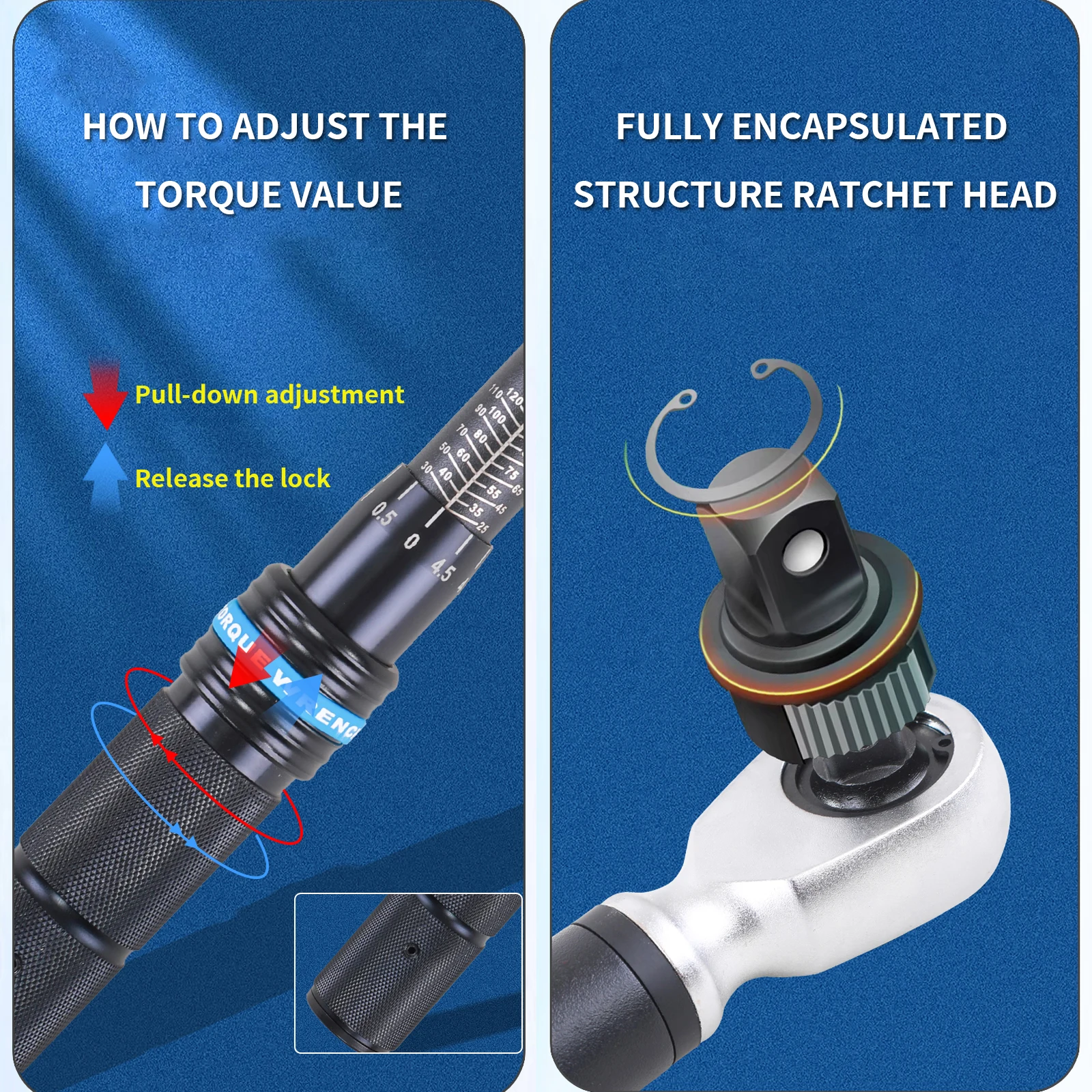 TLF مفتاح عزم دوران ميكانيكي متين عالي الدقة قابل للتعديل، مفتاح عزم دوران مزدوج الاتجاه قابل للتعديل لإصلاح السيارات #5