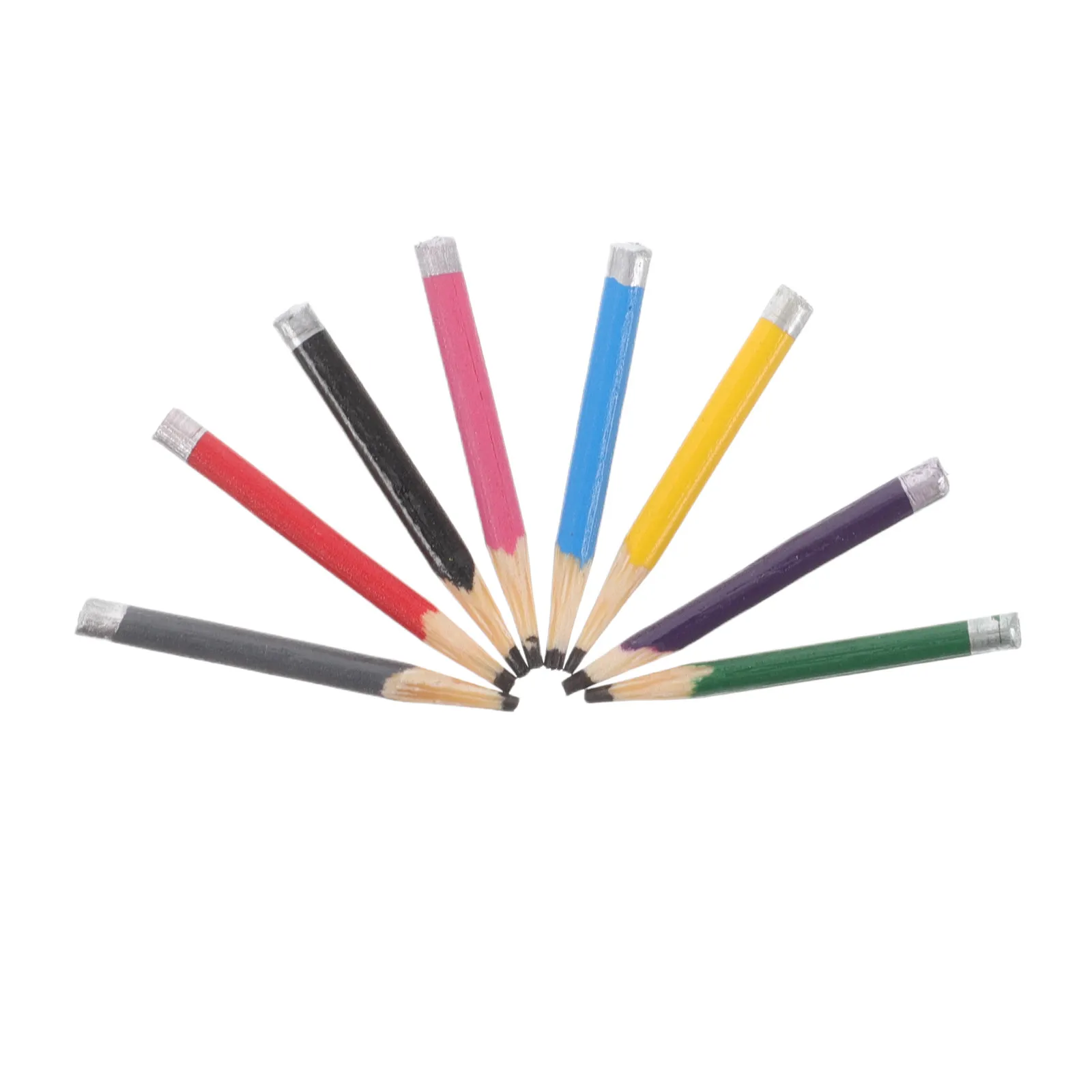 

8Pcs Miniature Colored Pencils Creative Stationery Set for School Office Home Decor Dollhouse Props Vibrant Wooden Accessories