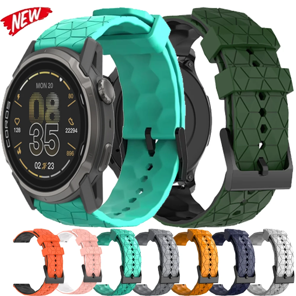 22/20mm Soft Silicone Strap For Suunto Vertical 2 Race 2 Run Football Pattern Wristband For CMF 3-2 Pro COROS APEX 4 42mm/PACE 4