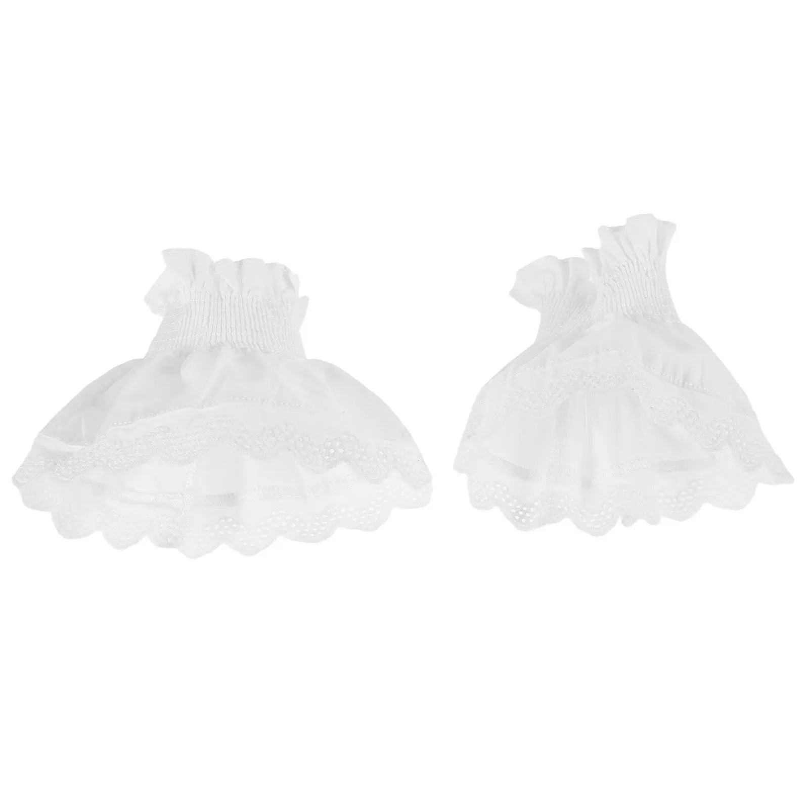 1 Pair Detachable Lace Wrist Cuffs Floral Fake Sleeve Cuffs For Women Ruffled Hand Sleeves Bohemian Fingerless Gloves Wedding