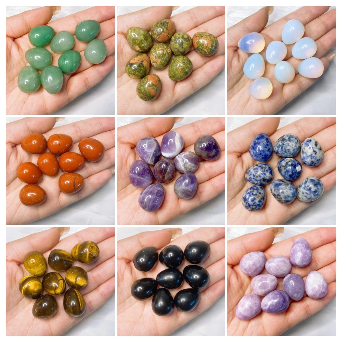 15×20MM Natural Bird Egg Shaped Stone Hand Polished Craft Home Decor Reiki Healing Room Ornaments aquarium Decoration