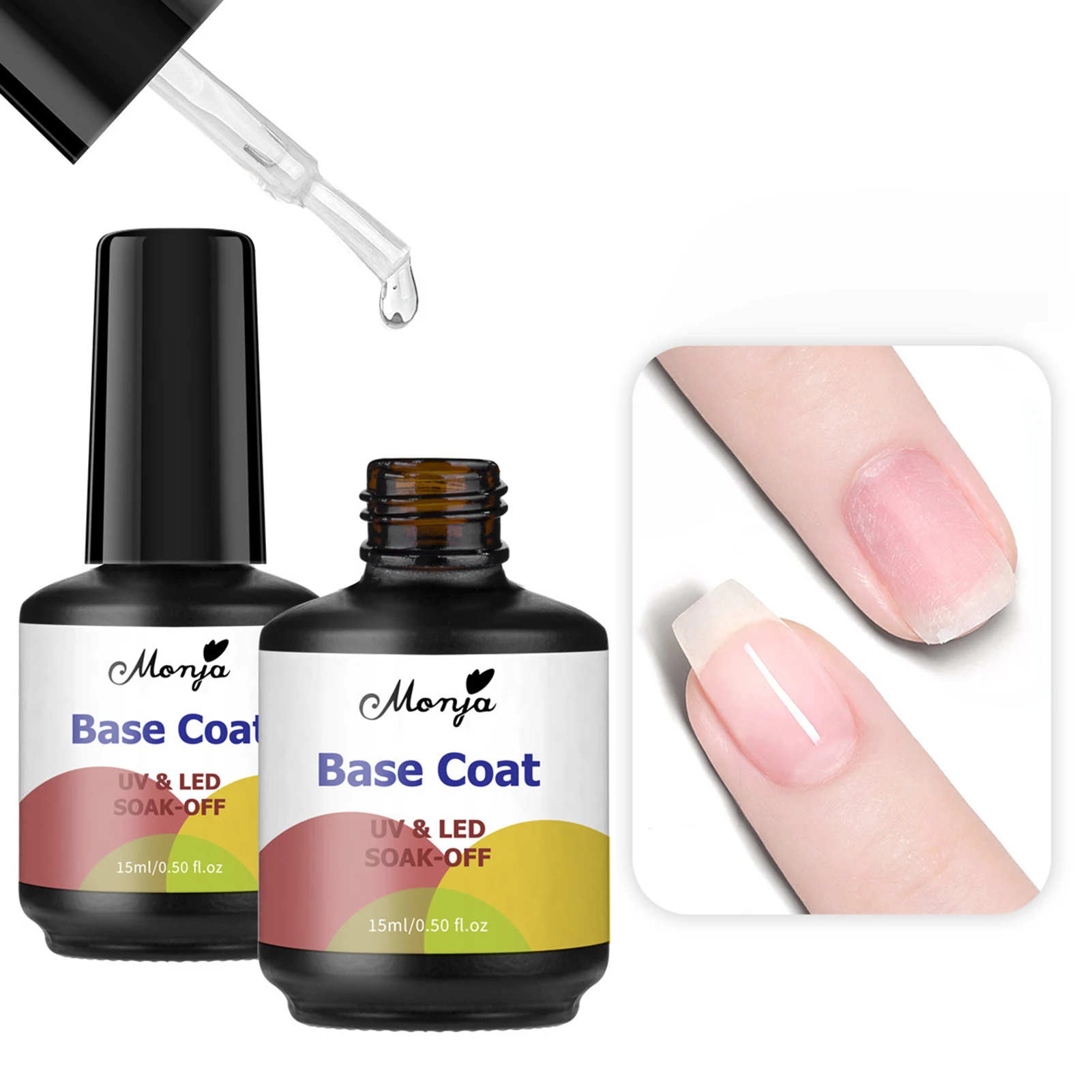 Nail Art Base and Top Coat Nail Gel Long Lasting Gel Fast Dry Manicure Polish for Home DIY and Nail Salon