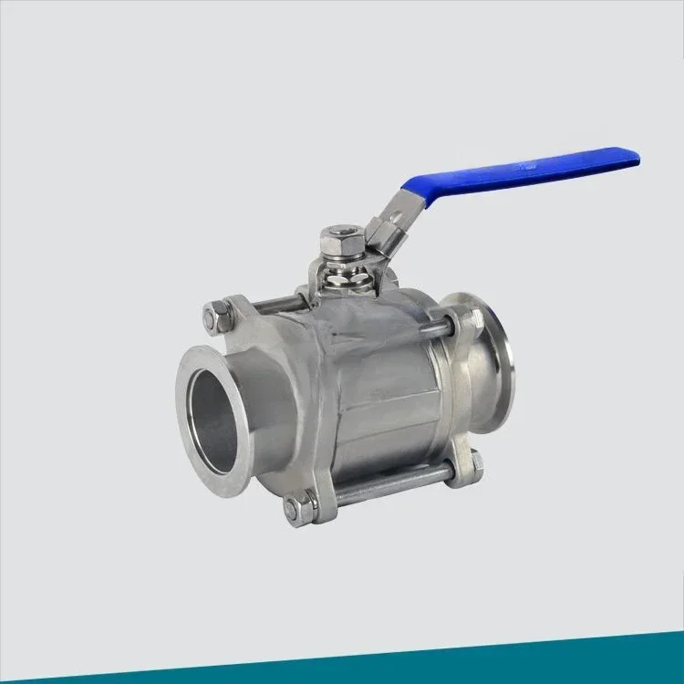 Manual three-piece ball valve KF50 vacuum clamp series 1000WOG