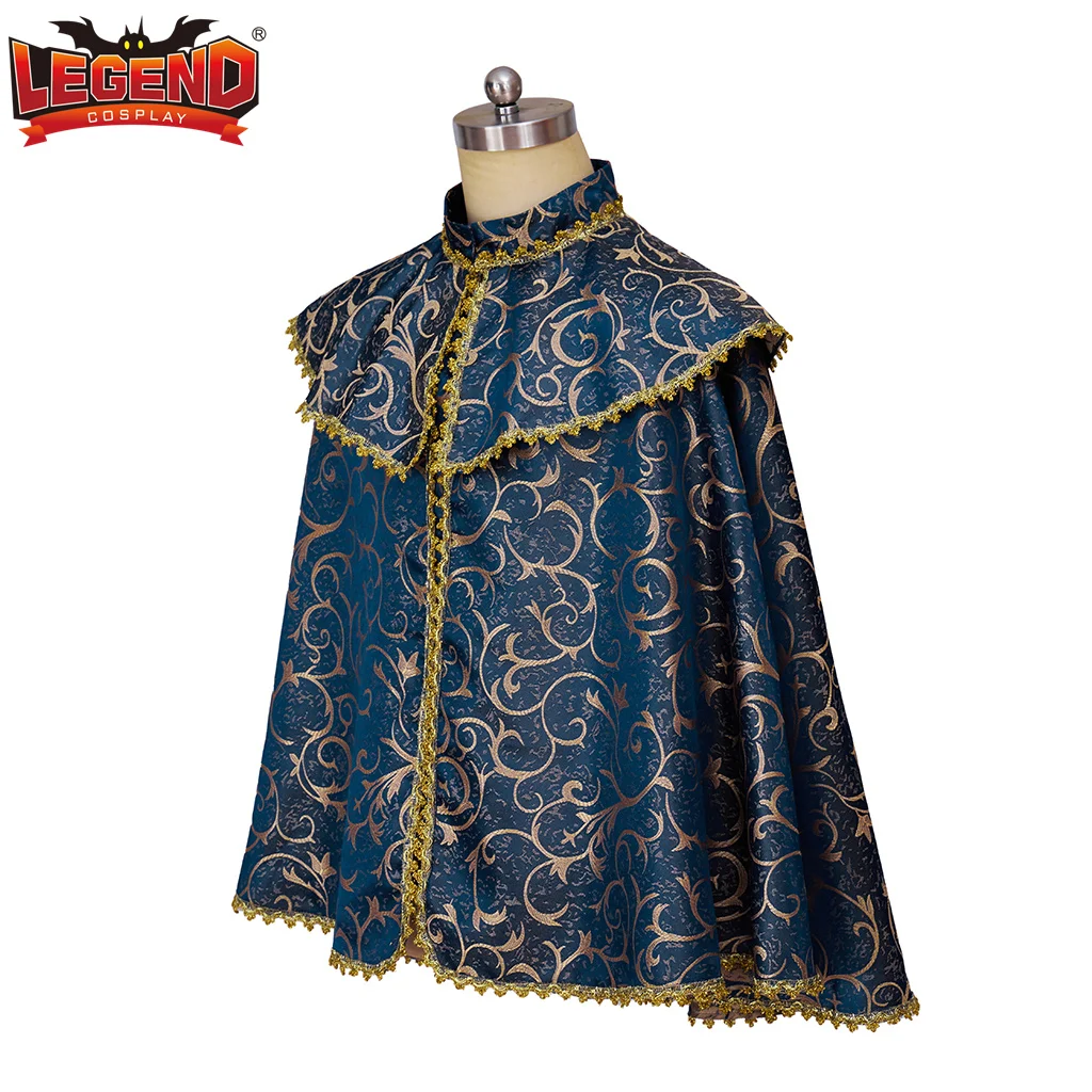 Renaissance Medieval Prince Costume Cape Luxurious Historic Noble Cosplay Cloak Tudor King Costume Festive Cloak Cape Adult