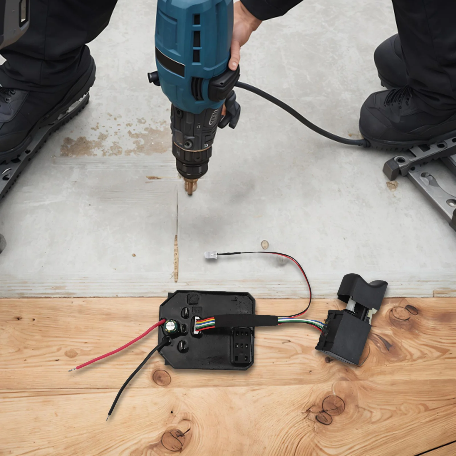 

Board Brushless Wrench Controller Stable Connections 6-Pin Connector High-Strength Plastic Job Site Application