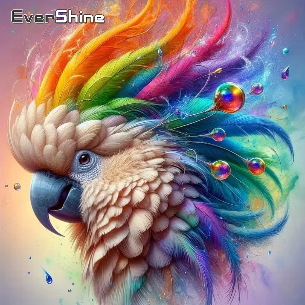 

EverShine 5D Diamond Embroidery Parrot Animal Acrylic Craft Supplies DIY Painting Bird Diamond Mosaic Home Bedroom Wall Artwork