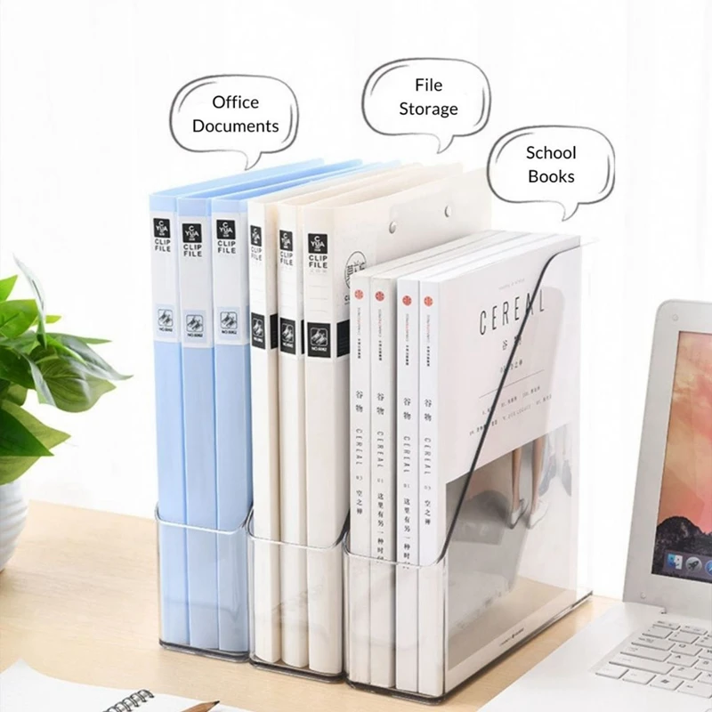 Clear MagazineFile Holder Plastic Desk Organizer Vertical MagazineRack Desk Folder Document Storage Organizer For Office Home