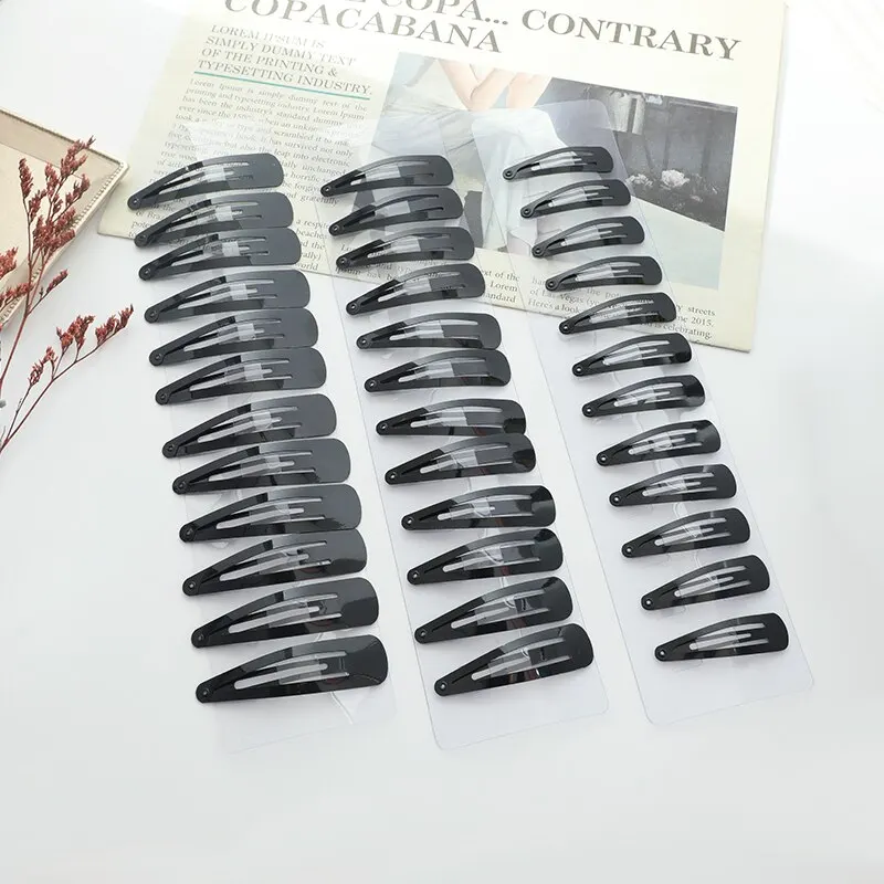 Black Hair Clips Adults Children Hair Accessories Tassel Clip Hair Tools Decorative Items 36pcs