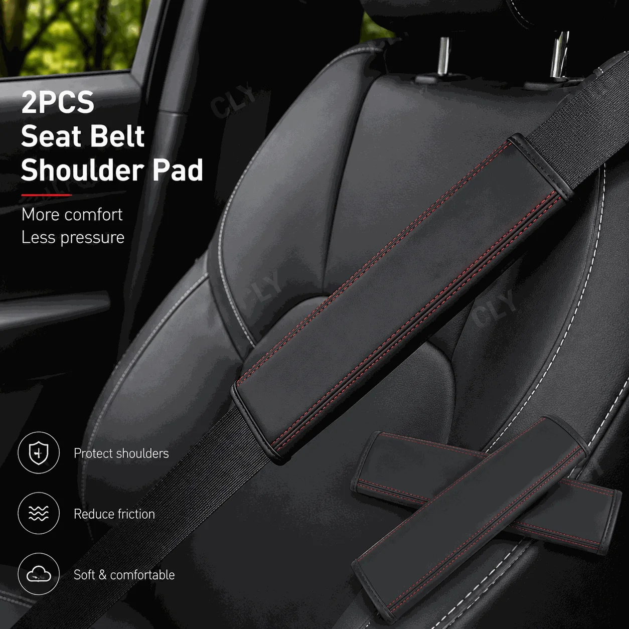 

2pcs Car seat belt Nappa leather Shoulder Protector Safety Belt For DR Motors EV 3.0 4.0 5.0 DR3 DR1 DR2 DR4 car accessories