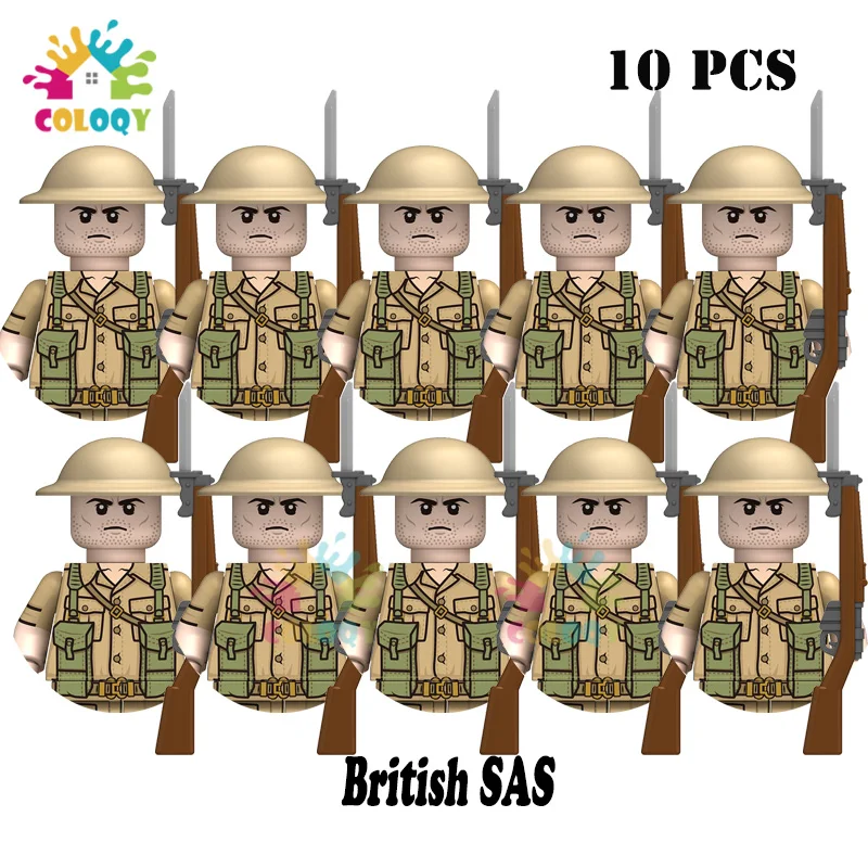 Neue Kinderspielzeuge WW2 Bausteine 10 Stück/Set Weiße Wintersoldaten Mini-Actionfiguren Lernspielzeug für Kinder Geburtstagsgeschenke