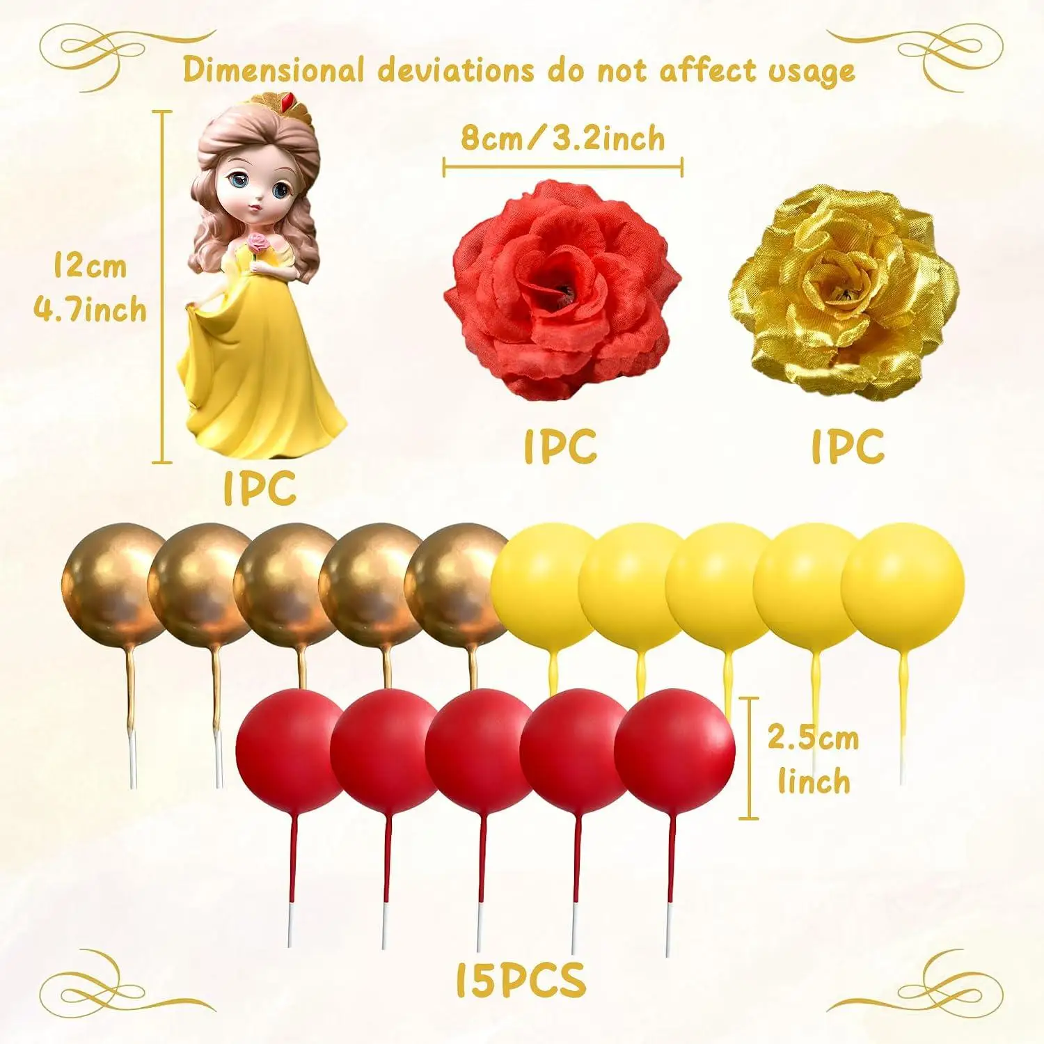 Luxury Princess Cake Decorations Princess Cake Topper Princess Castle Cake Toppers For Girls Birthday Party Supplies Favors view 3