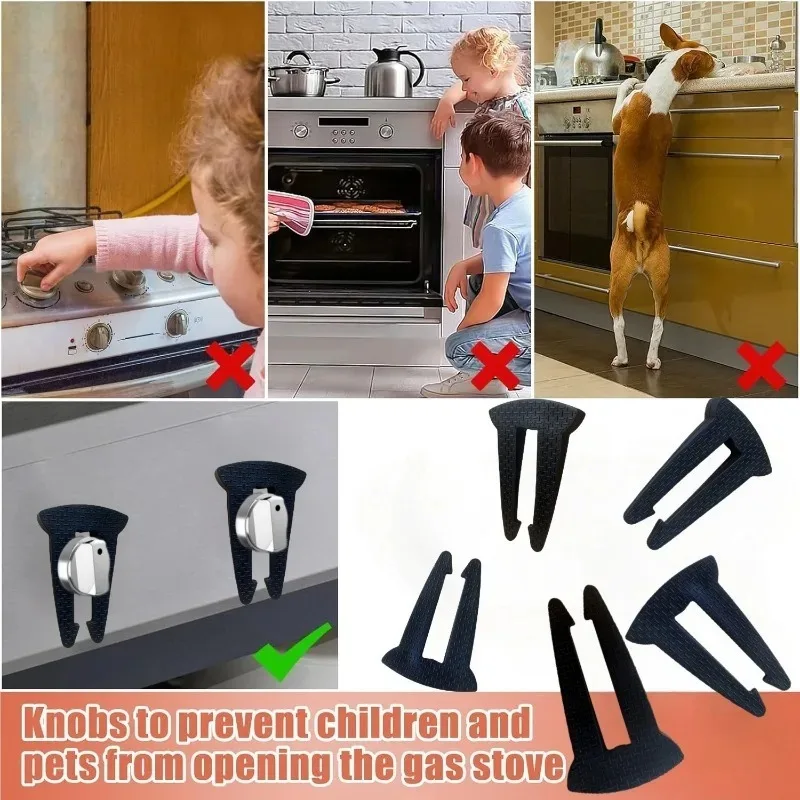 

6 PCS Gas Stove Knob Covers for Child Safety - Baby-Proof Locks for Your Gas Cooktop, Easy To Use & Heat Resistant,