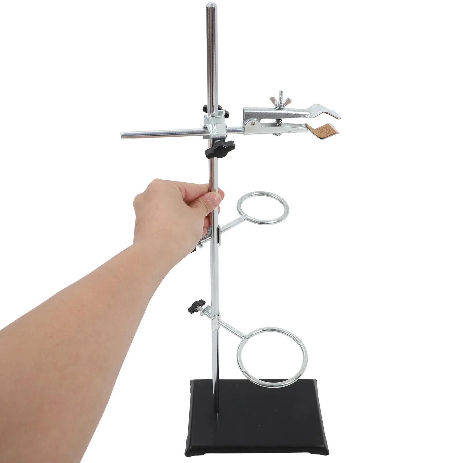 Adjustable Laboratory Stand Set with Clamp for Test Tubes Funnels and Rods Heavy Duty Science Lab Support Bracket Device view 4