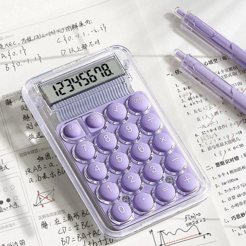 Transparent Mini Calculator Small Cute Portable High Appearance Counter Student Office Portable Calculator