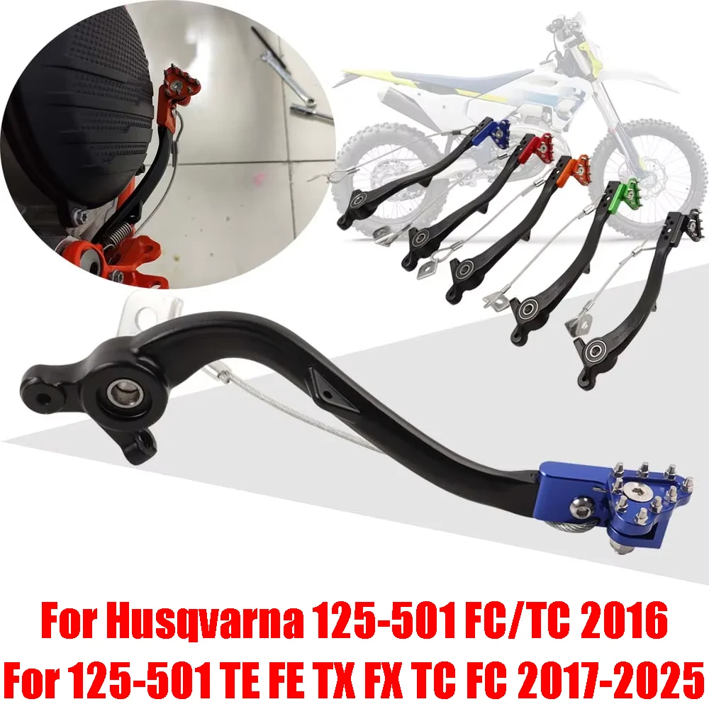 For Husqvarna TE FE TX FX TC FC 125 150 250 300 350 450 501 TE300 2017 - 2025 Motorcycle Accessories Rear Foot Brake Pedal Lever