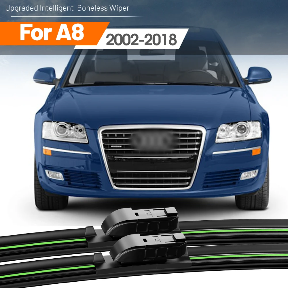 2 sztuki do Audi A8 D3 D4 4E 4H 2002-2018 Pióra wycieraczek przedniej szyby 2003 2009 2012 2014 2018 2019 Akcesoria do szyb przednich