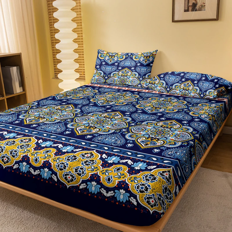 1 Bohemian patterned frosted bedsheet, bedroom printed bedspread, bedding (excluding pillowcases)