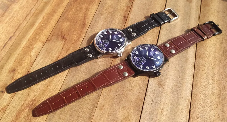 Parnis Manual‑Winding Pilot Men Watch, Seagull ST3621 Jones‑Sword Regulator, Luminous Blue Dial