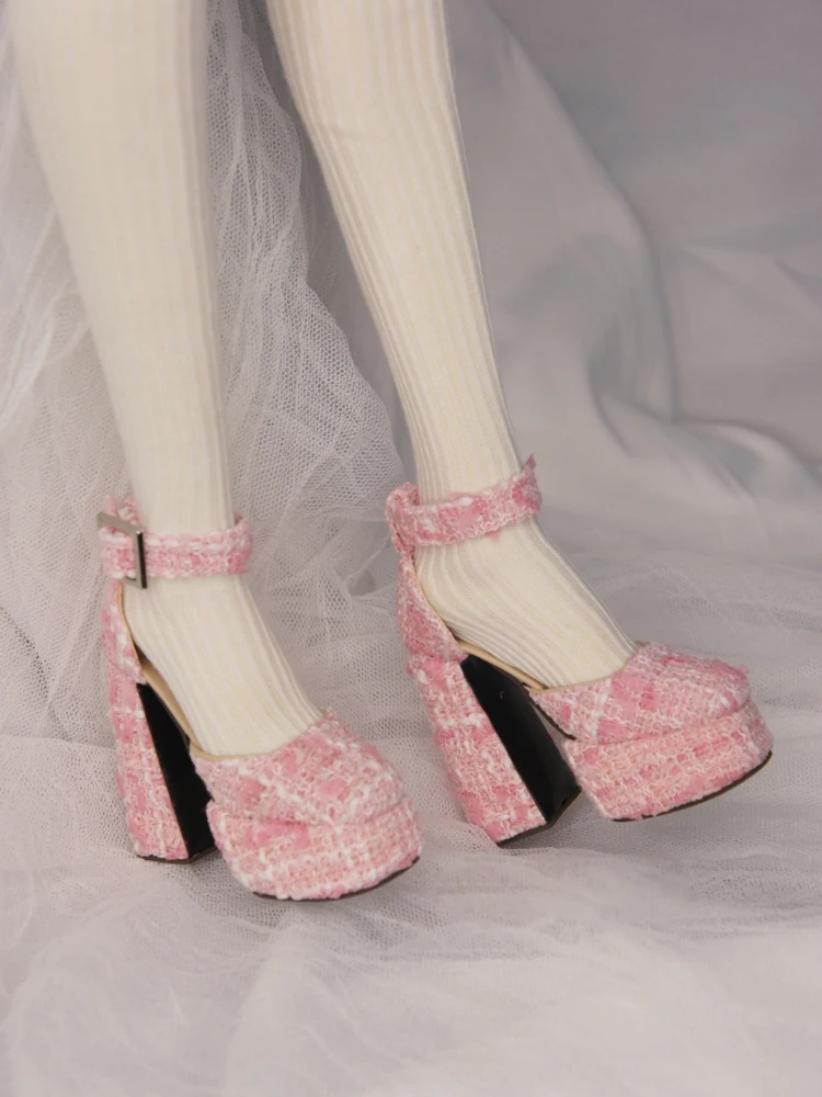 D09-P334 children handmade toy  1/3 SD16 SOOM/AS bjd doll shoes pink purple green Coarse heeled shoes 1pair