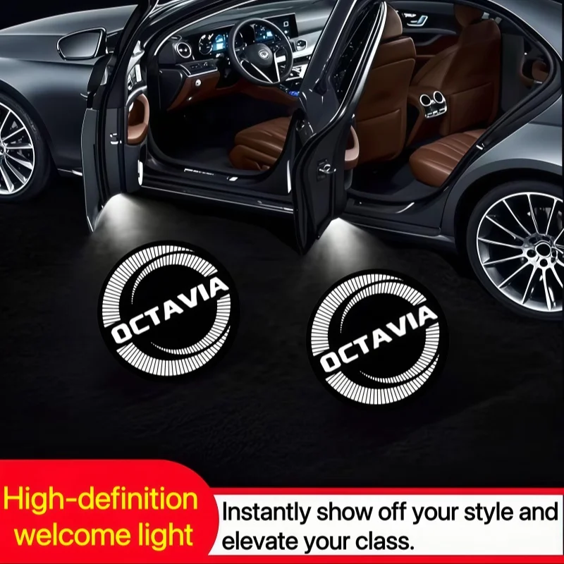 Led Emblem Car Door Light Luces Projector for Skoda VRS Octavia A5 MKII Hatchback Estate Ghost Shadow Courtesy Laser Car Good