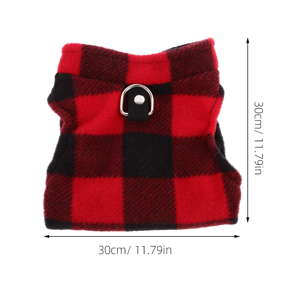 

Dog Fleece Vest Warm Jacket D Ring Belt Small Medium Dogs Winter Clothes Pet Hoodie Thermal Puppy Decorative Vest