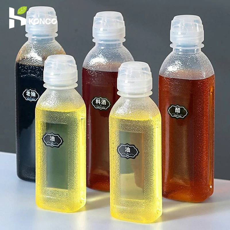 

300/500ML Oil Bottle Plastic Condiment Squeeze Bottles Kitchen Oil Spray Bottle Ketchup Salad Olive Oil Bottle Kitchen Gadgets