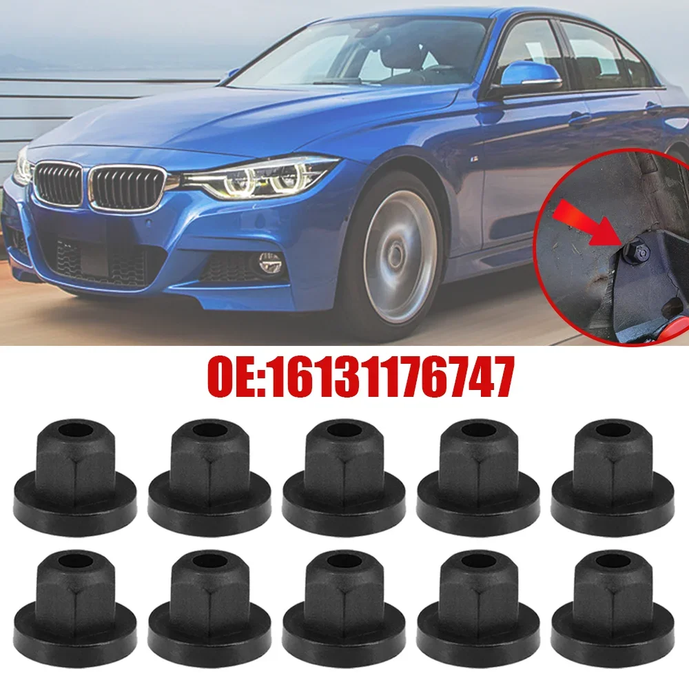 10x Black Car Body Nut Flange Fastener Clip Rivets For BMW 3 Series E36 E46 1990 1991 1992 1993 1994 1995 1996  -2005 NEW