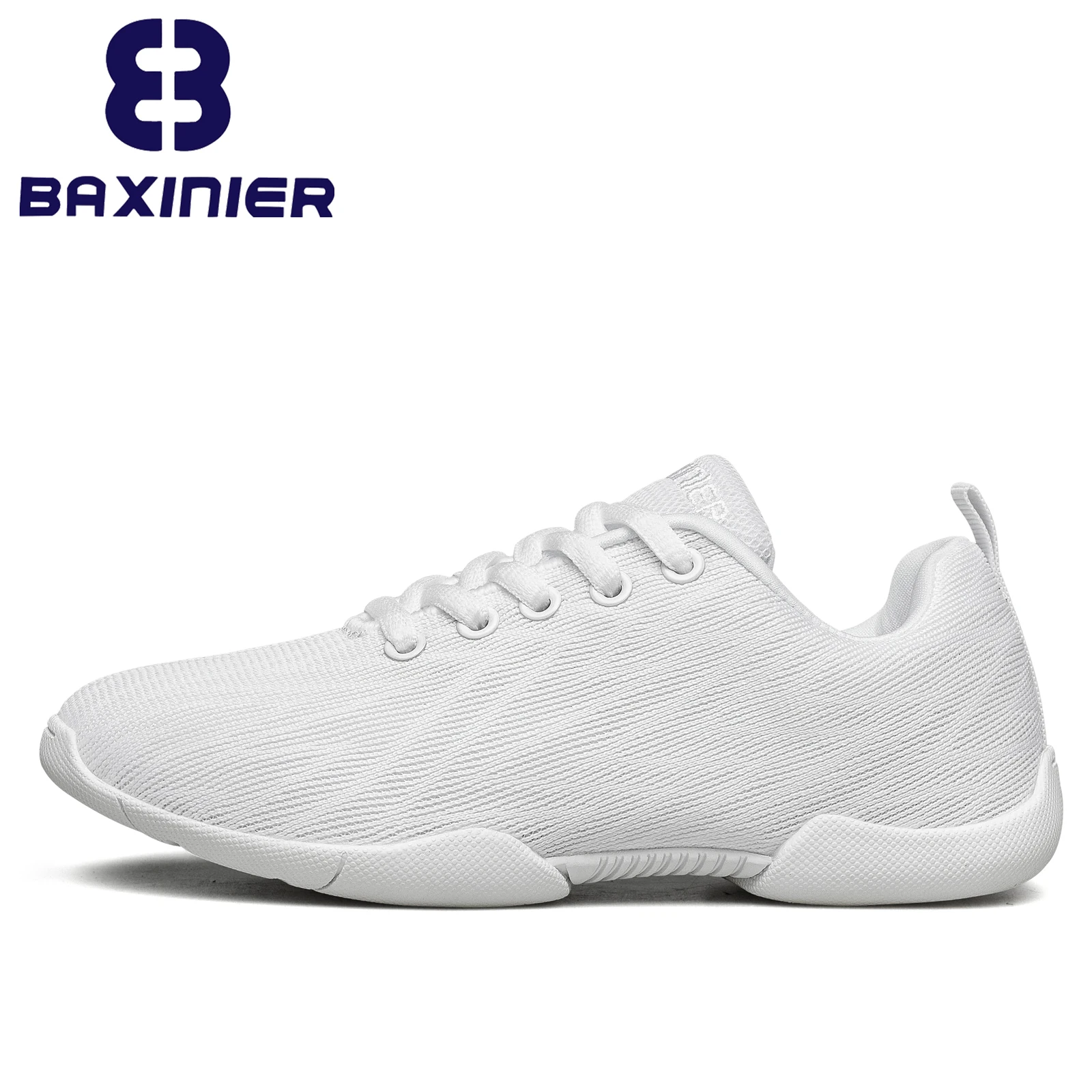 BAXINIER Girls White Cheerleading Shoes Lightweight Youth Competition Cheer Sneakers Kids Training Dance Tennis Shoes