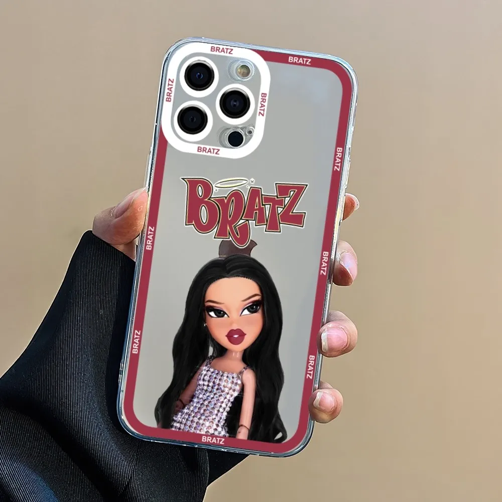 B-Bratz meisje schoonheid pop Telefoon Case Telefoon Case Voor iPhone 11 12 Mini 13 14 15 Pro max Transparante Shell