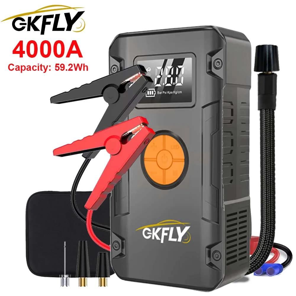 Draagbare 4000A Jump Starter 150PSI Luchtpomp Power Bank 4 In 1 Luchtcompressor Auto Batterij Starters Starten Auto Bandenpomp