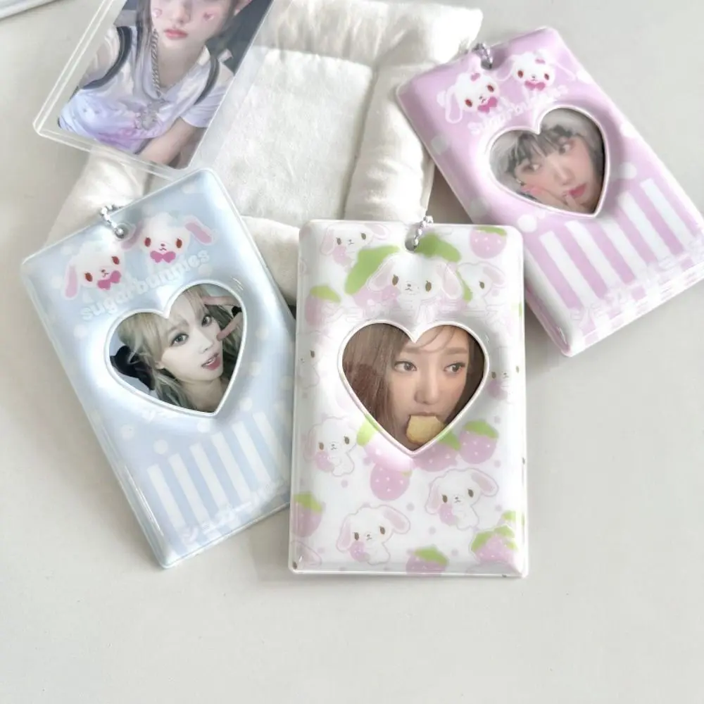 

New Bunny Photocard Holder Mini PU Leather Card Holder Gift Cartoon Idol Photo Frame