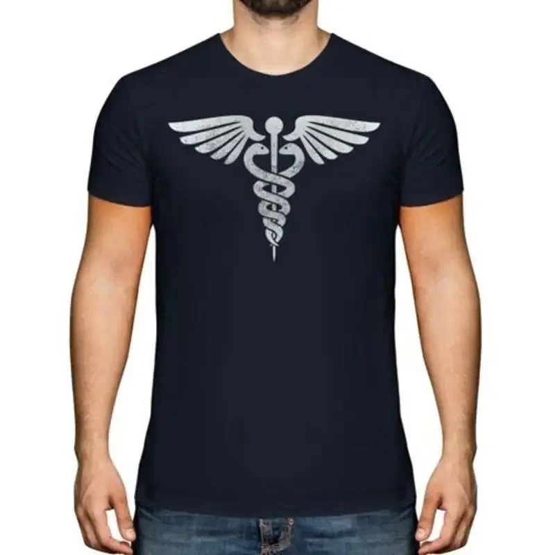 Caduceus طباعة مريحة للرجال نمط عتيق أعلى طالب الطب