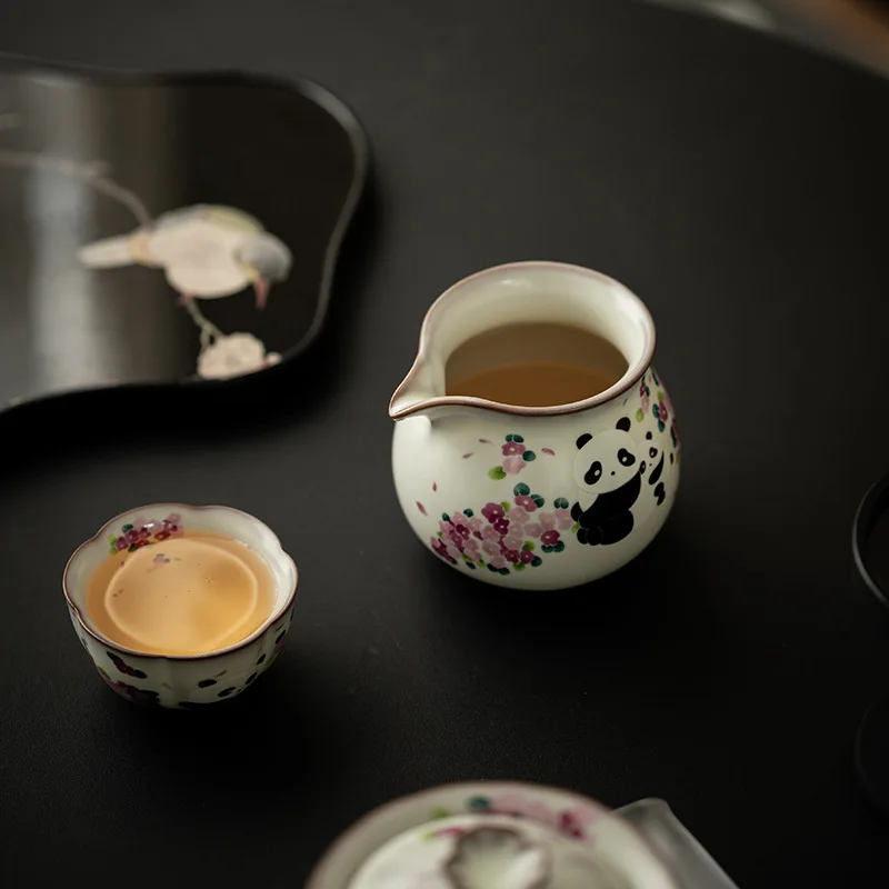 Antique Ru Ware Panda Xiaoman Pitcher Gong Dao Bei Tea Utensils Gracked Glaze Supportable Ceramic Fair Mug Pot